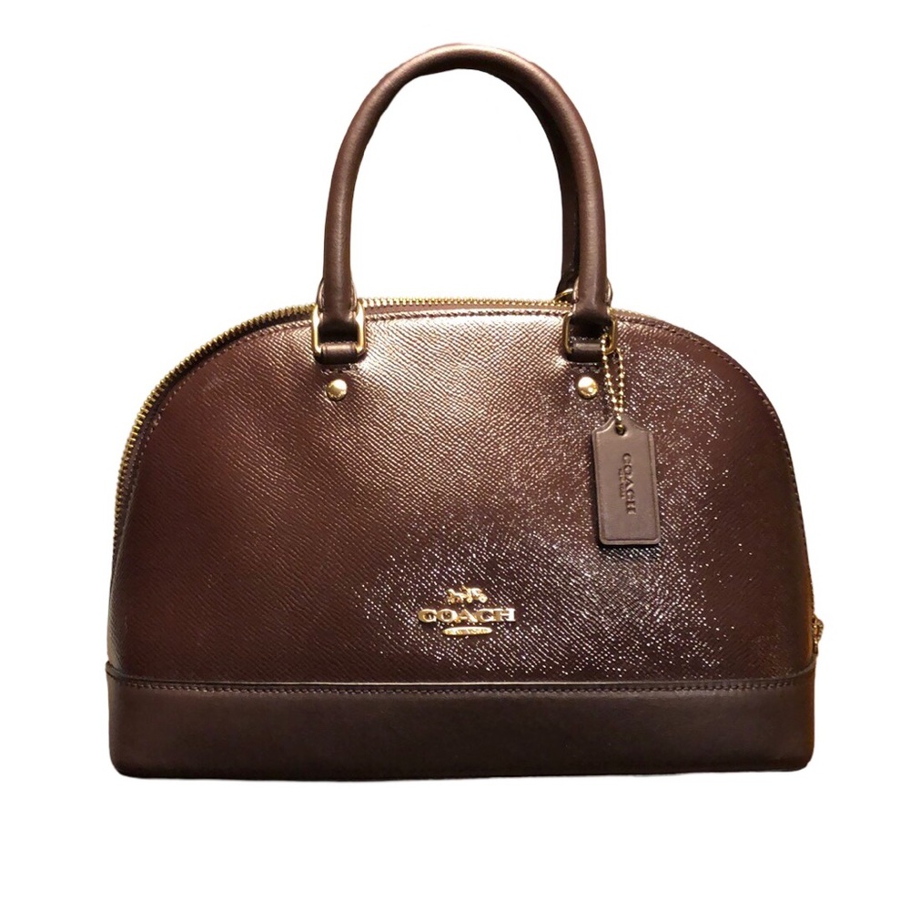 COACH Burgundy/Oxblood Patent Leather Mini Sierra Satchel